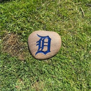Decorative Stone with Blue Lettering